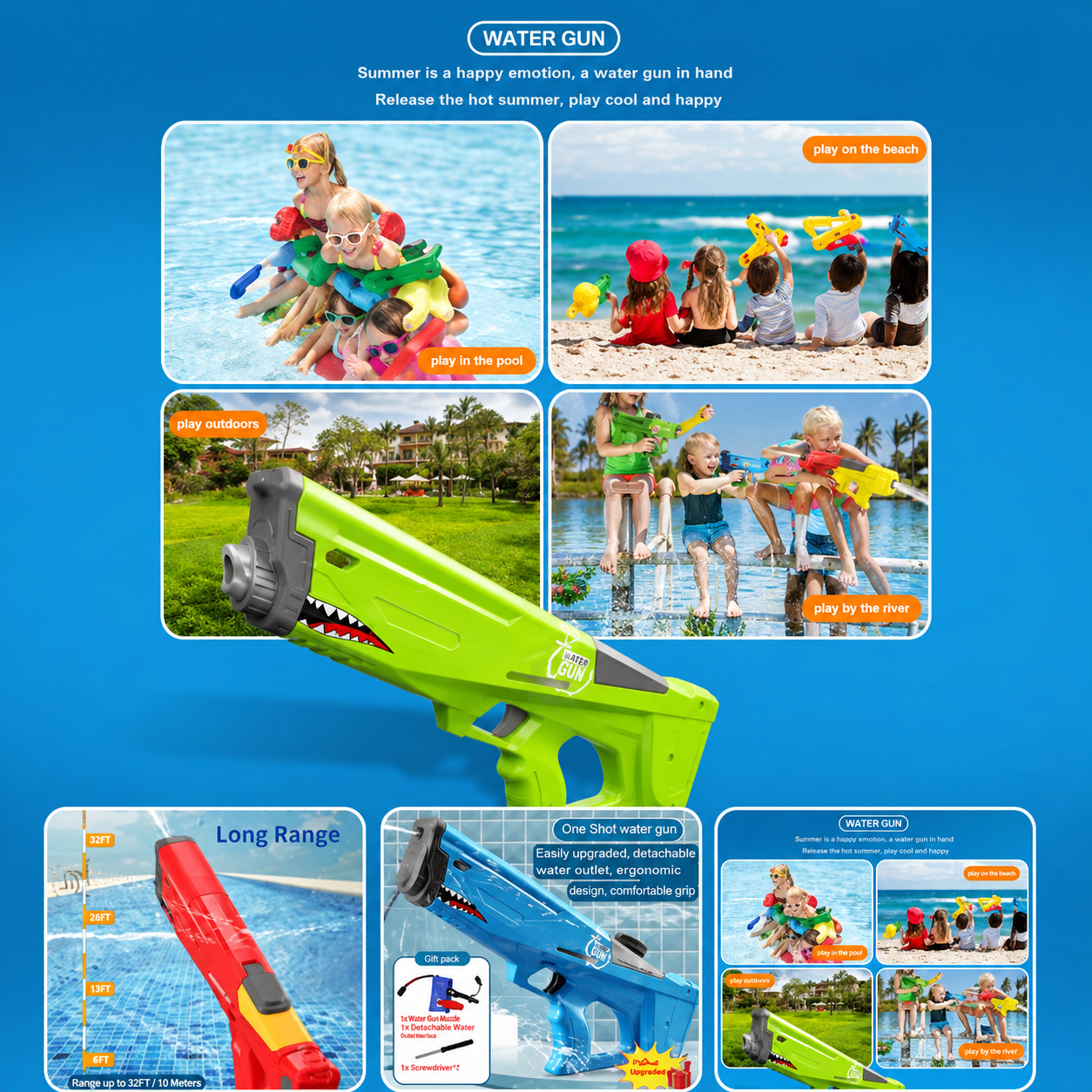 Electric Water Gun for Kids & Adults